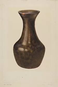 Cheney Gallery: Crockery Flower Vase, c. 1938. Creator: Clyde L. Cheney