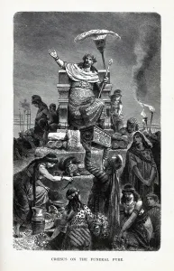 Croesus Prints: Croesus on the Funeral Pyre, 1882. Artist: Anonymous