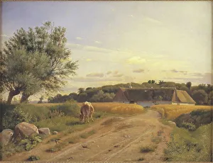 Croft Prints: A Croft at Lodskov near Vognserup Manor, Zealand, 1847. Creator: Johan Thomas Lundbye