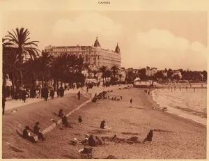 La Cote Dazur De Marseille A Menton Prints: Croisette Promenade - Beach and Casino, Cannes, 1930. Creator: Unknown