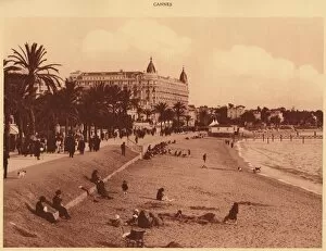 Casino Gallery: Croisette Promenade - Beach and Casino, Cannes, 1930. Creator: Unknown