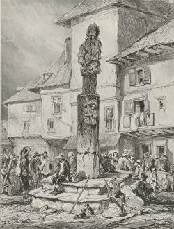 Auvergne Collection: Croix de Chaudesaigues, 1831. Creator: Godefroy Engelmann