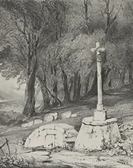 Auvergne Collection: Croix sur la route de Clermont aRoyal, 1831. Creator: Godefroy Engelmann