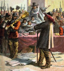 Images Dated 2nd August 2006: Cromwell Turns Out Parliament, 17th century, (c1850)
