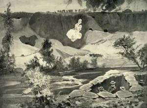Wright Collection: Cronjes Stronghold on the Modder River, 1900. Creator: HC Seppings Wright