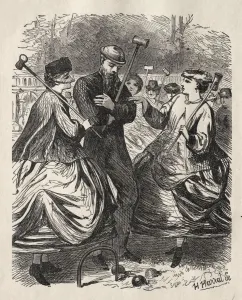 Our Croquet Party, 1864. Creator: George Louis Palmella Busson Du Maurier (British, 1834-1896)