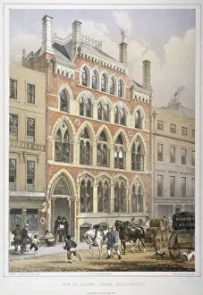 Bishopsgate Prints: Crosby Hall at no 95 Bishopsgate, City of London, 1860. Artist: Vincent Brooks