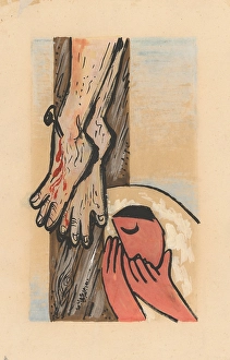 Saint Magdalene Prints: Under the cross, around 1935. Creator: Mikulas Galanda