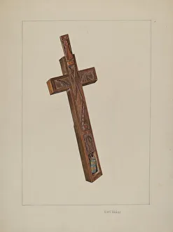 Sliding Prints: Cross, c. 1937. Creator: Carl Keksi