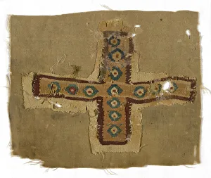Coptic Prints: Cross, Egypt, Roman period (30 B. C. - 641 A. D. ), 5th / 6th century. Creator: Unknown
