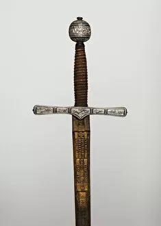 James Vi Of Scotland Collection: Cross Hilt Sword, hilt, British, London; blade, German, Solingen, 1600-1625