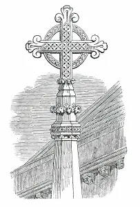 St Barnabas Church Prints: Cross in Quadrangle, St. Barnabas Church, Pimlico, 1850. Creator: Unknown