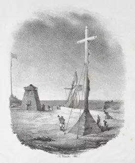 Vernet Emile John Horace Collection: The Cross of the Sailors-Dieppe, 1821. Creator: Emile Jean-Horace Vernet