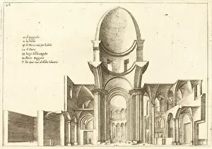 Jerusalem Israel Gallery: Cross-Section of a Church, 1619. Creator: Jacques Callot