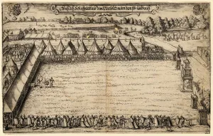 Crossbow Gallery: The Crossbow Archers in Munich, 1599. Artist: Mair, Alexander (1559-1617)