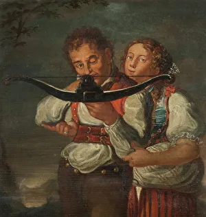 Crossbow Prints: Crossbowman with his wife, 1817. Creator: Reinhard, Josef (1749-1824)