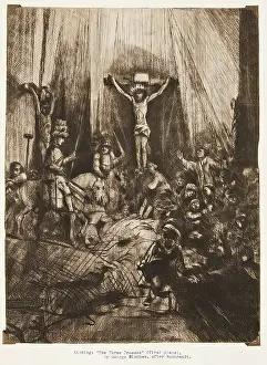 1760s Prints: The Three Crosses (first plate), (c1653), c1769. Creator: George Bickham III