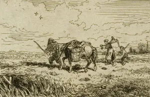 Pannier Prints: Crossing the Bridge, 1846. Creator: Charles Emile Jacque