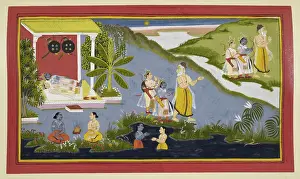 Holy Prints: Crossing the Ganges, 1712. Creator: Unknown