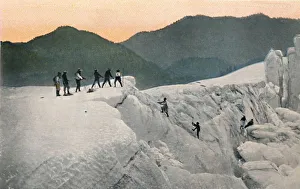 Mount Rainier Prints: Crossing a Glacier, Mount Rainier, c1916. Artist: Asahel Curtis