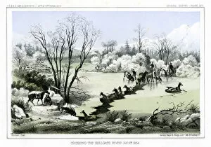 Beverley Gallery: Crossing the Hellgate River, 6 January 1854 (1856).Artist: John Mix Stanley