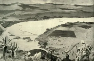The Crossing of Potgeiters Drift, January 16, 1900. Creator: Enoch Ward