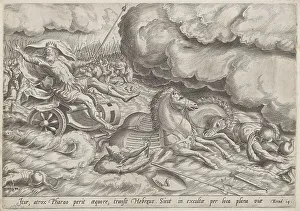 Cleve Marten Van Prints: The Crossing of the Red Sea, c.1585. Creator: Jan Wierix