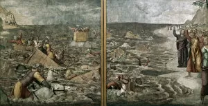 Milanese School Collection: The Crossing of the Red Sea (Pharaohs Hosts engulfed in the Red Sea), 1509-1510