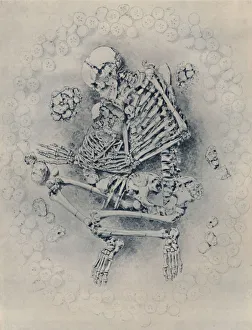 Crouched Burial in Round Tumulus on Dunstable Downs, 1887, (1946). Artist: Worthington G Smith Crouched Burial in Round Tumulus on Dunstable Downs, 1887, (1946). Artist: Worthington G Smith