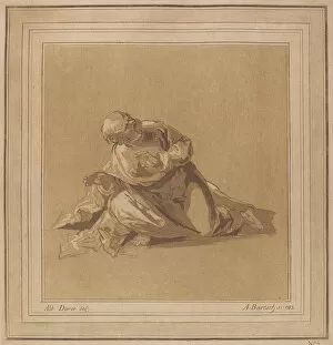 Bartsch Johann Adam Gallery: A Crouching Apostle (Saint Peter), 1785. Creator: Adam von Bartsch