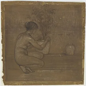 Young Women Collection: Crouching Figure. Study for The White Symphony: Three Girls, 1869-1870