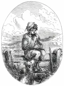 Crow Prints: The Crow-Boy's Christmas Lunch - drawn by Phiz, 1850. Creator: Unknown