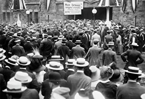 Presidential Prints: Crowd in front of Convention Hall, Baltimore, Md. 1912. Creator: Bain News Service