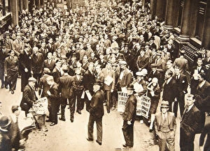 Failure Collection: Crowd outside London Stock Exchange after fall of the Hatry Group, 1929