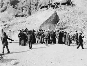 Crowd outside Tutankhamuns tomb, Valley of the Kings, Egypt, 1922. Artist: Harry Burton