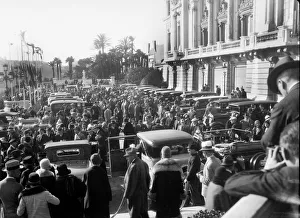 Monte Carlo Prints: Crowds in the street for the Monte Carlo Rally, 1930. Artist: Bill Brunell