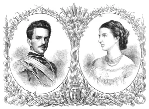 Cousin Prints: The Crown Prince Humbert of Italy and Princess Margaret of Savoy, 1868. Creator: Unknown