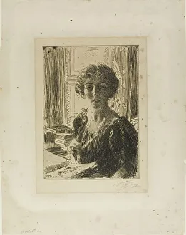 Margaret Princess Prints: The Crown-Princess Margaret of Sweden, 1914. Creator: Anders Leonard Zorn