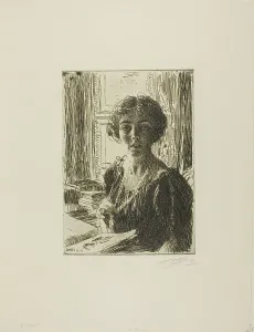 Margaret Princess Prints: The Crown-Princess Margaret of Sweden, 1914. Creator: Anders Leonard Zorn