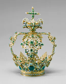 Diamonds Prints: Crown, Probably for a Statue of the Christ Child, Spain, c. 1600-c. 1650