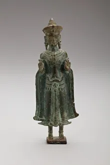 Crowned Buddha with Hands in Gesture of Teaching... Angkor... late 12th / early 13th cent