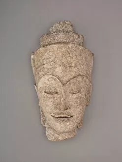Bosatsu Collection: Crowned Head of a Bodhisattva, Ayutthaya period, late 17th century. Creator: Unknown