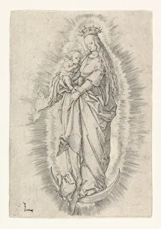 Glory Prints: The Crowned Virgin With Child in Glory, ca. 1512. Creator: Lucas van Leyden