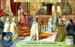 Liebig Prints: The Crowning of Catherine II, Empress of Russia in 1762, (c1900)