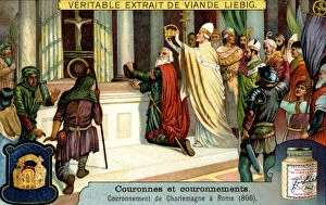 Images Dated 24th March 2007: The Crowning of Charlemagne in Rome 800, (c1900)
