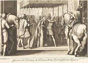 De Medici Ferdinando I Gallery: Crowning of the Grand Duchess, c. 1614. Creator: Jacques Callot