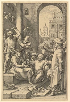 Buttocks Gallery: The Crowning with Thorns, from The Passion of Christ, 1597. Creator: Hendrik Goltzius