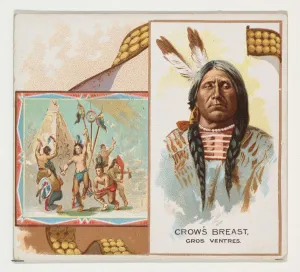 Hidatsa Prints: Crows Breast, Gros Ventres, from the American Indian Chiefs series (N36) for Allen &amp