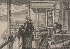 Etching On Laid Paper Gallery: The Three Crows Inn, Gravesend, 1877. Creator: James Tissot