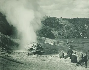 Photograph Album Prints: The Crows Nest Geyser at play, the spa grounds